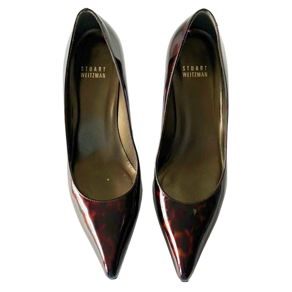 Stuart Weitzman Pointed Toe Tortoise Patent Pump … - image 2